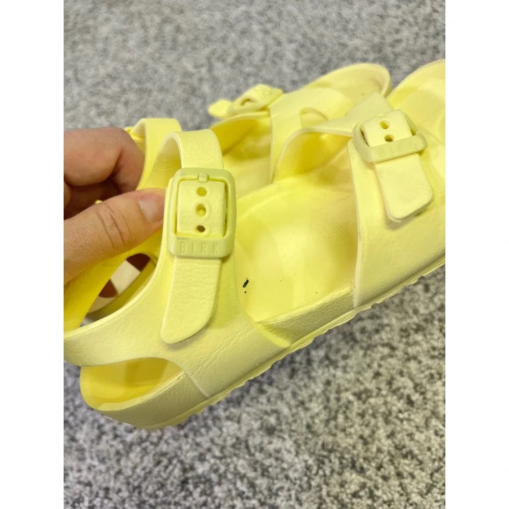 Kids Birkenstock Arizona Yellow Buckle‎ EVA Sandals Size 30 Rubber Slip On Shoes